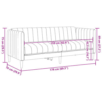 vidaXL Soffa 2-sits brun konstmocka