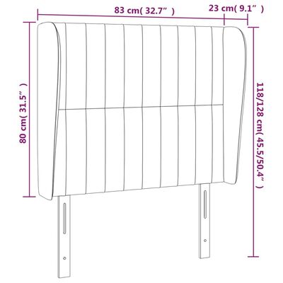 vidaXL Sänggavel med kanter mörkgrön 83x23x118/128 cm sammet