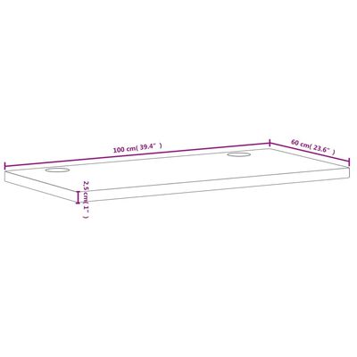 vidaXL Skrivbordsskiva 100x60x2,5 cm massivt bokträ