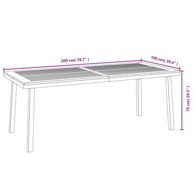 vidaXL Trädgårdsbord 200x100x75 massivt akaciaträ