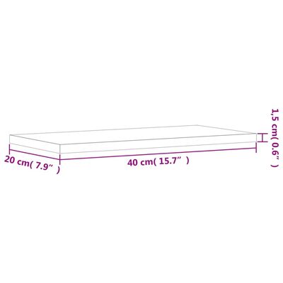 vidaXL Vägghyllor 4 st grå sonoma 40x20x1,5 cm konstruerat trä