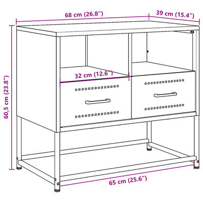 vidaXL TV-skåp olivgrön 68x39x60,5 cm stål