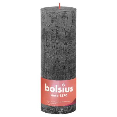 Bolsius Rustika blockljus 4-pack 190x68 mm stormgrå