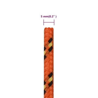 vidaXL Båtlina orange 5 mm 25 m polypropen