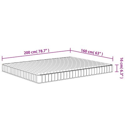 vidaXL Skummadrass medium mjuk 160x200 cm