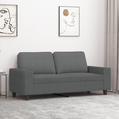 vidaXL Soffa 2-sits mörkgrå 140 cm tyg