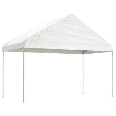 vidaXL Paviljong med tak vit 13,38x4,08x3,22 m polyeten