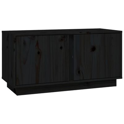 vidaXL Tv-bänk svart 80x35x40,5 cm massiv furu