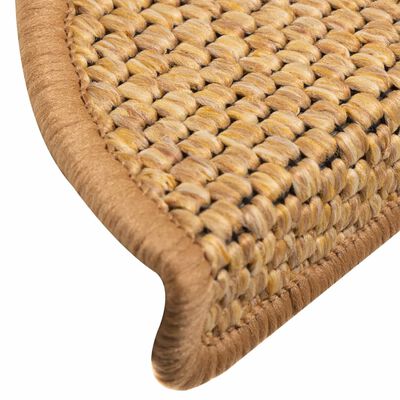 vidaXL Trappstegsmattor självhäftande sisal 15 st 56x17x3 cm sisal