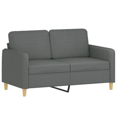 vidaXL 2-sits soffa med prydnadskuddar mörkgrå 120 cm tyg