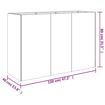 vidaXL Odlingslåda upphöjd 120x40x80 cm rosttrögt stål