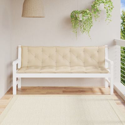 vidaXL Bänkdyna för trädgården beige 180x(50+50)x7 cm oxfordtyg