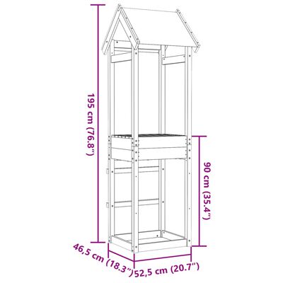 vidaXL Lektorn 52,5x46,5x195 cm impregnerad furu