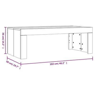 vidaXL Soffbord sonoma-ek 102x50x36 cm konstruerat trä