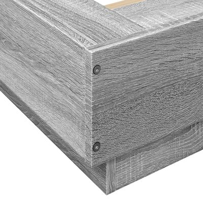 vidaXL Sängram med LEDs grå sonoma 140x200 cm konstruerad trä