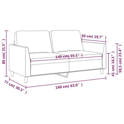 vidaXL 2-sitssoffa svart 140 cm konstläder