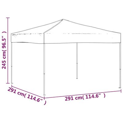 vidaXL Hopfällbart partytält gräddvit 3x3 m