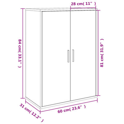 vidaXL Skänkar 2 st brun ek 60x31x84 cm konstruerat trä