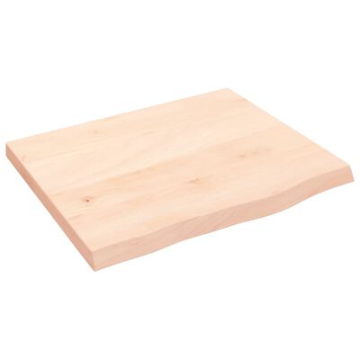 vidaXL Bänkskiva för badrum 60x50x(2-4) cm obehandlat massivt trä