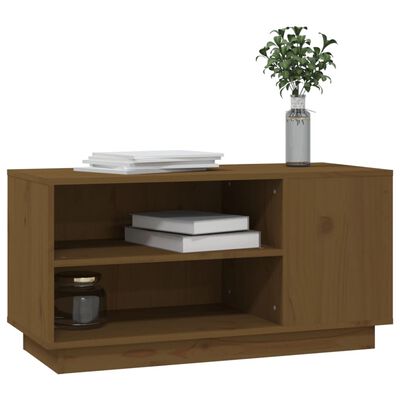 vidaXL Tv-bänk honungsbrun 80x35x40,5 cm massiv furu