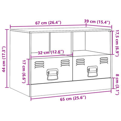 vidaXL TV-skåp rosa 67x39x44 cm stål