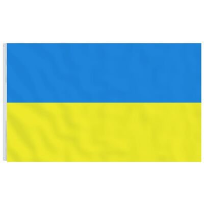 vidaXL Ukrainas flagga och flaggstång 5,55 m aluminium