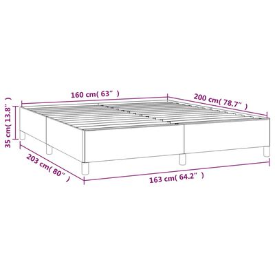 vidaXL Sängram utan madrass blå 160x200 cm tyg