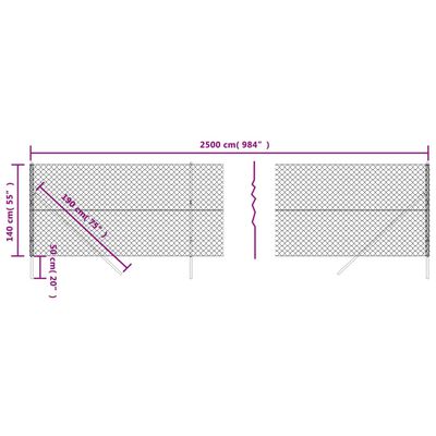 vidaXL Gunnebostängsel grön 1,4x25 m