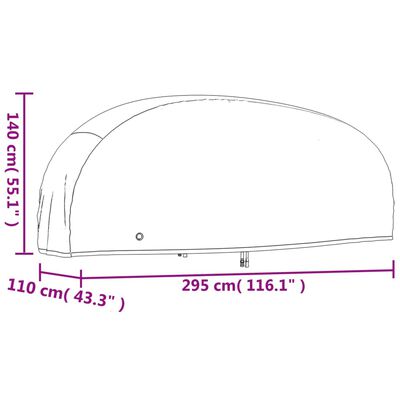 vidaXL Motorcykelskydd 2 st 295x110x140 cm 210D oxford