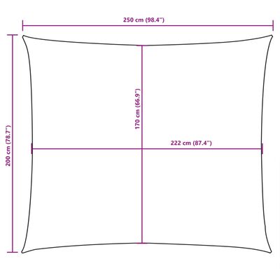 vidaXL Solsegel oxfordtyg rektangulärt 2x2,5 m svart