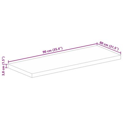 vidaXL Bordsskiva 90x80x3,8 cm rektangulär massivt återvunnet trä