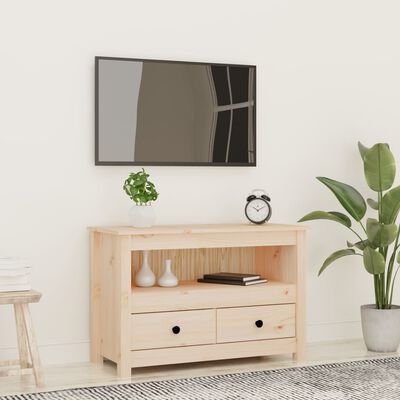 vidaXL Tv-bänk 79x35x52 cm massiv furu