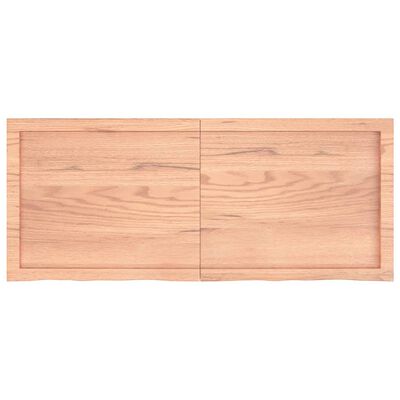 vidaXL Vägghylla ljusbrun 120x50x(2-4) cm behandlad massiv ek