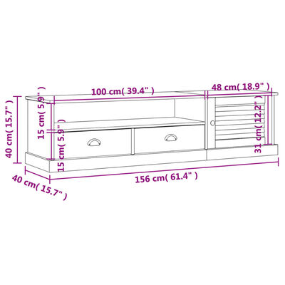 vidaXL Tv-bänk VIGO 156x40x40 cm massiv furu