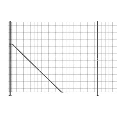 vidaXL Stängsel med stolpsko antracit 1,6x25 m