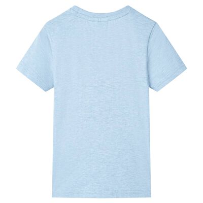 T-shirt för barn mjuk blå melerad 128
