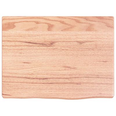 vidaXL Bänkskiva badrum ljusbrun 40x30x2 cm behandlat massivt trä