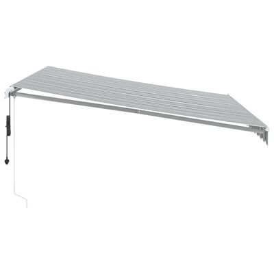 vidaXL Markis automatiskt infällbar med LEDs antracit&vit 400x300 cm