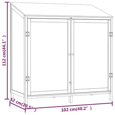 vidaXL Trädgårdsbod 102x52x112 cm massivt granträ