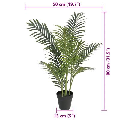 vidaXL Konstväxt palm grön 80 cm PP