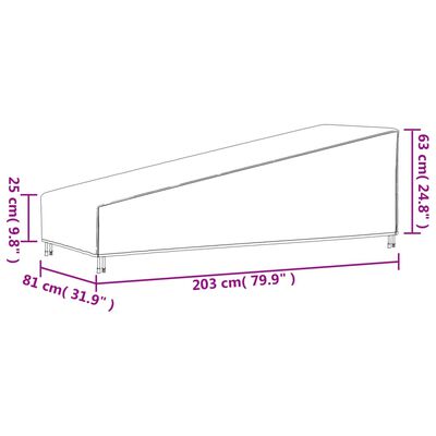 vidaXL Solstolsskydd 2 st 203x81x25/63 cm 420D oxford