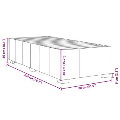 vidaXL Ramsäng med madrass gräddvit 80x200 cm tyg