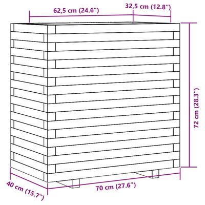 vidaXL Odlingslåda 70x40x72 cm impregnerat furu