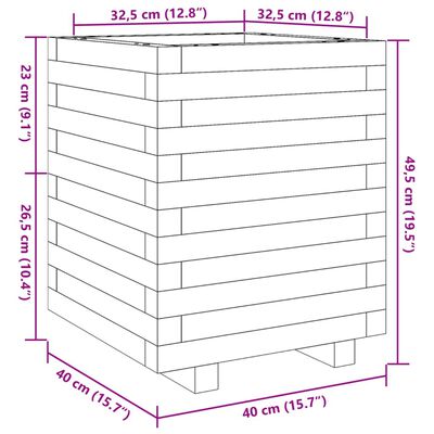 vidaXL Odlingslåda 40x40x49,5 cm impregnerat furu