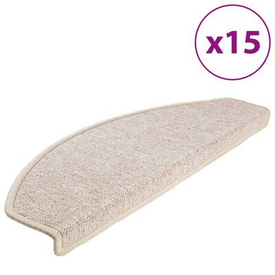 vidaXL 15 st Trappstegsmattor taupe 65x24x4 cm