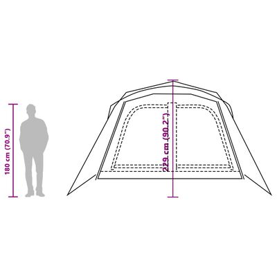 vidaXL Familjetält med veranda 9 personer grå och orange snabbrest