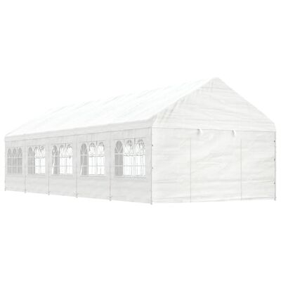 vidaXL Paviljong med tak vit 11,15x4,08x3,22 m polyeten