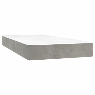 vidaXL Ramsäng med madrass ljusgrå 90x200 cm sammet
