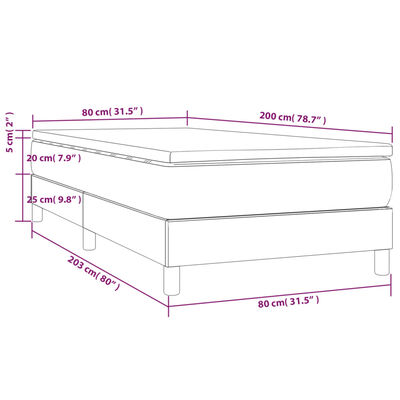 vidaXL Ramsäng med madrass svart 80x200 cm konstläder