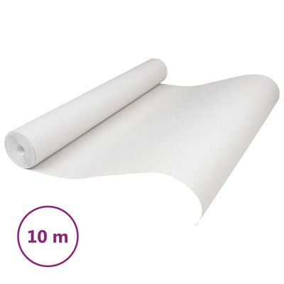 vidaXL Tapet 3D enfärgad vit 10x0,53 m non-woven tyg